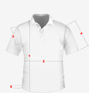Снятие размеров на Рубашке Поло (мужская, не приталенная, размерный ряд от S до 5XL с 2022 года)!