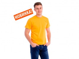 Цвет: Желтый (пантон ТРХ: 14-1159) футболки промо стиля класса "Эконом".